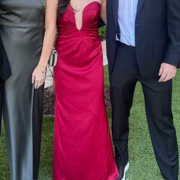 Satin Strapless Gown - Picture 2 of 5